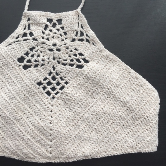 •HP!• High Neck Halter Crop Top Festival Bralette - Picture 4 of 8